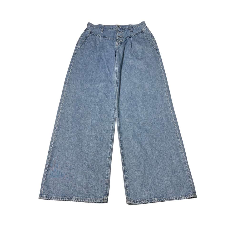 Madewell Superwide-Leg Jeans Womens 30X32 Light Indigo High Rise Button Fly Wide